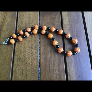Beautiful Coral and Jet necklace